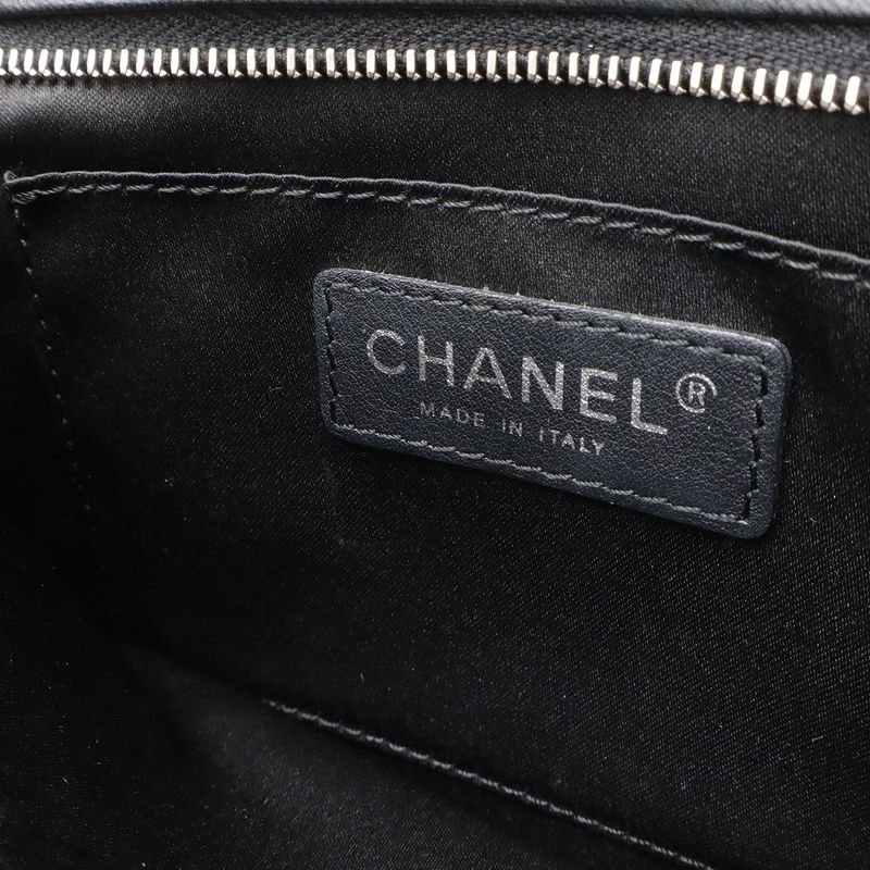 Chanel Matelasse Coco Mark Chain Shoulder Bag Flap Bag Lambskin Leather Black