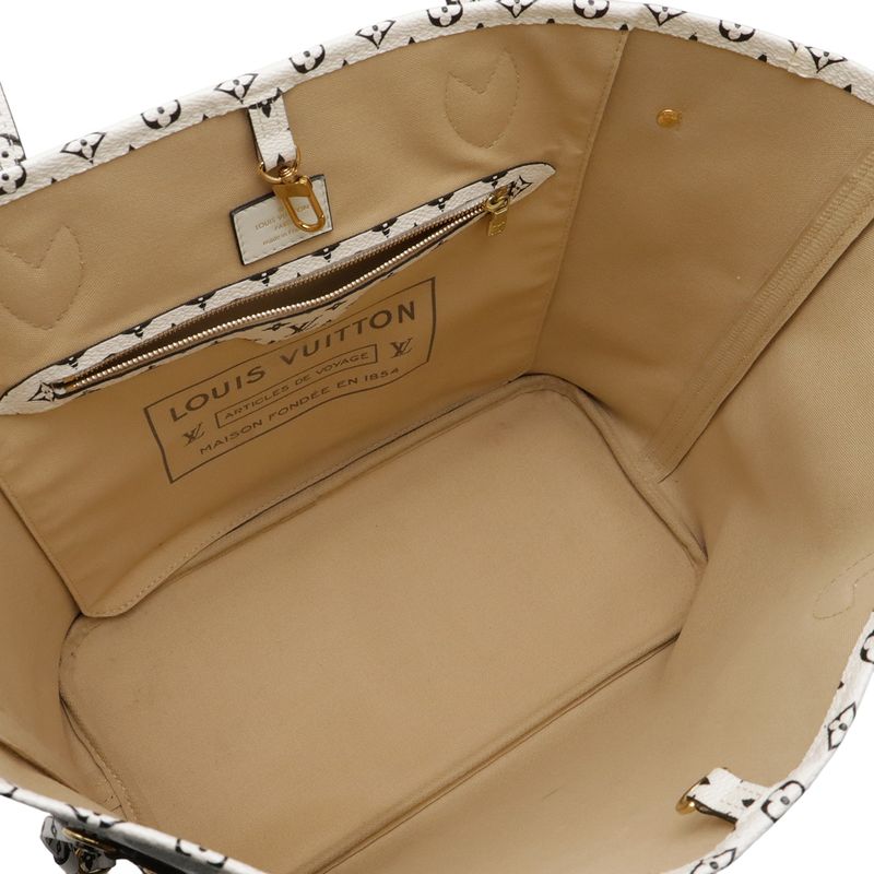Louis Vuitton Monogram Giant Neverfull MM Tote Bag Shoulder Bag Khaki Beige