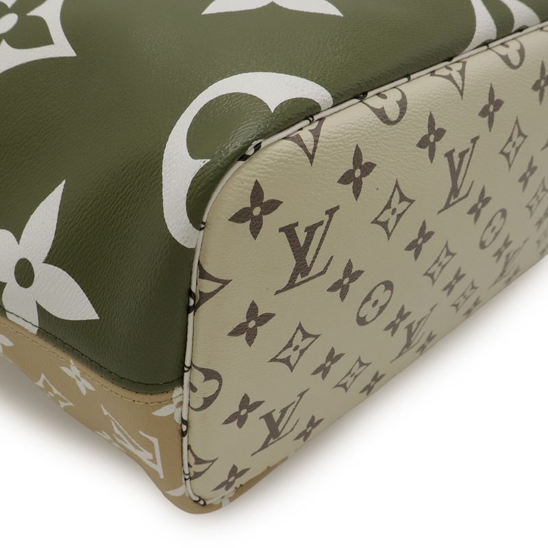 Louis Vuitton Monogram Giant Neverfull MM Tote Bag Shoulder Bag Khaki Beige