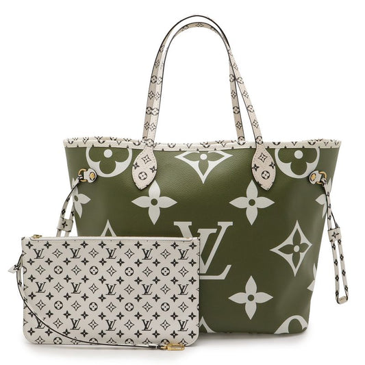 Louis Vuitton Monogram Giant Neverfull MM Tote Bag Shoulder Bag Khaki Beige