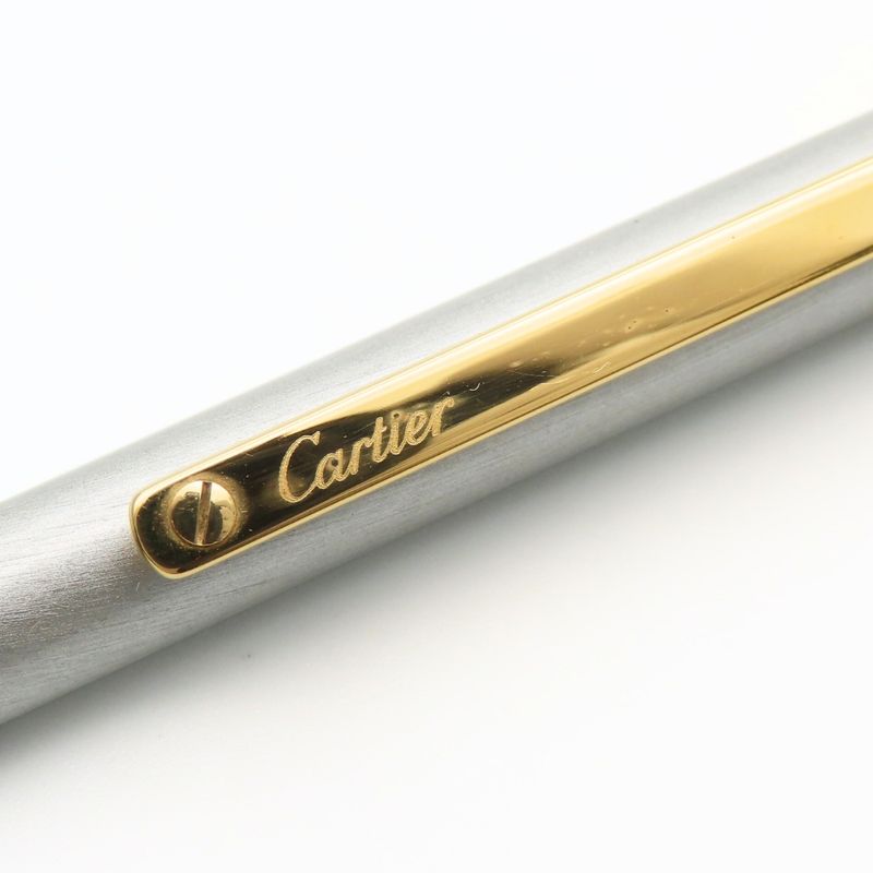 Cartier Ballpoint Pen Santos de Cartier St150192 Steel Metal Silver Gold