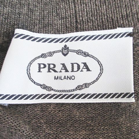 Prada P25e97 2016 Long Sleeve Cardigan Knit 38 Ash Grey Made in Italy Ribbon