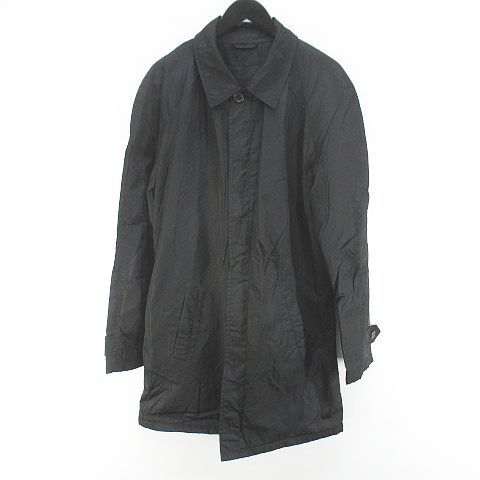 Prada Stencil Collar Coat Long Length Winged Black Made in Italy Buttons Wool