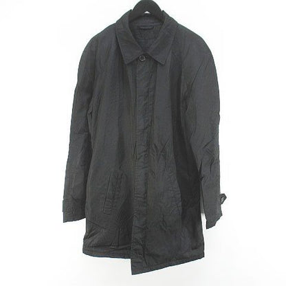 Prada Stencil Collar Coat Long Length Winged Black Made in Italy Buttons Wool