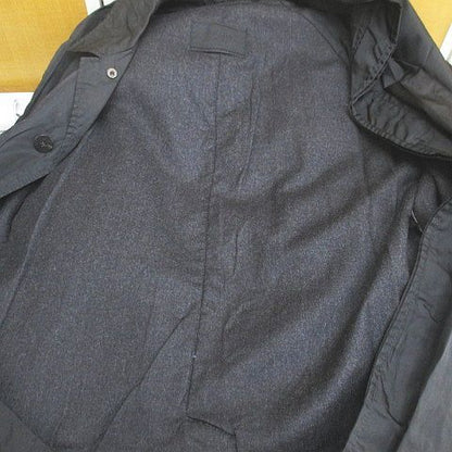 Prada Stencil Collar Coat Long Length Winged Black Made in Italy Buttons Wool