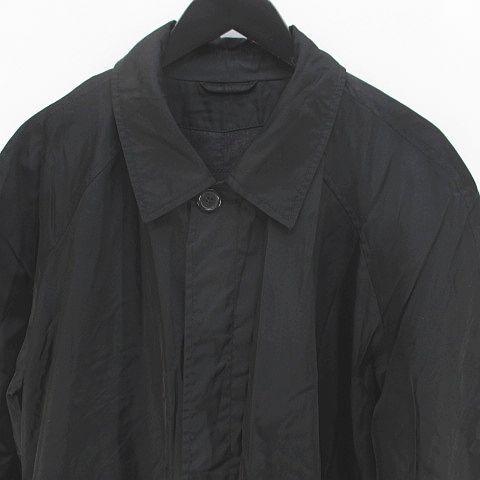 Prada Stencil Collar Coat Long Length Winged Black Made in Italy Buttons Wool