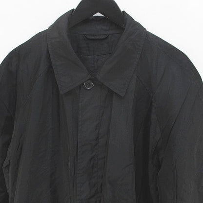 Prada Stencil Collar Coat Long Length Winged Black Made in Italy Buttons Wool