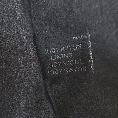 Prada Stencil Collar Coat Long Length Winged Black Made in Italy Buttons Wool