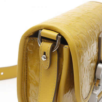 Dior Shoulder Bag Gallop Oblique Yellow Patent Leather Gallop Shoulder Bag