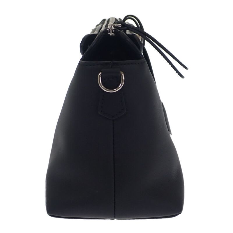 Fendi Visible Medium 8 Bl146 2-Way Bag Shoulder Calfskin Black Silver
