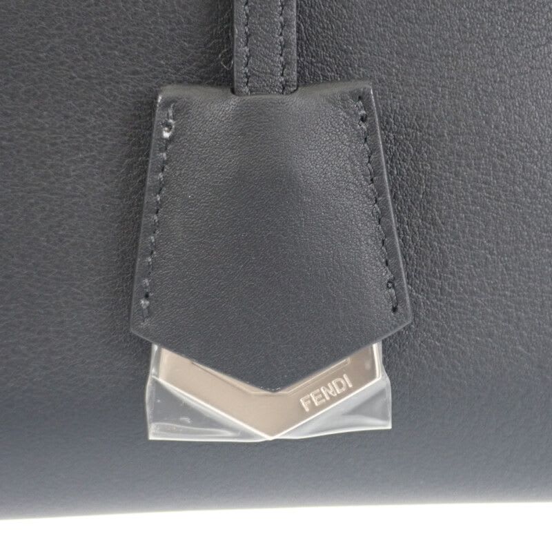 Fendi Visible Medium 8 Bl146 2-Way Bag Shoulder Calfskin Black Silver