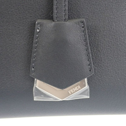 Fendi Visible Medium 8 Bl146 2-Way Bag Shoulder Calfskin Black Silver