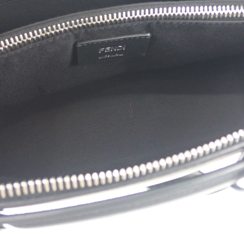 Fendi Visible Medium 8 Bl146 2-Way Bag Shoulder Calfskin Black Silver