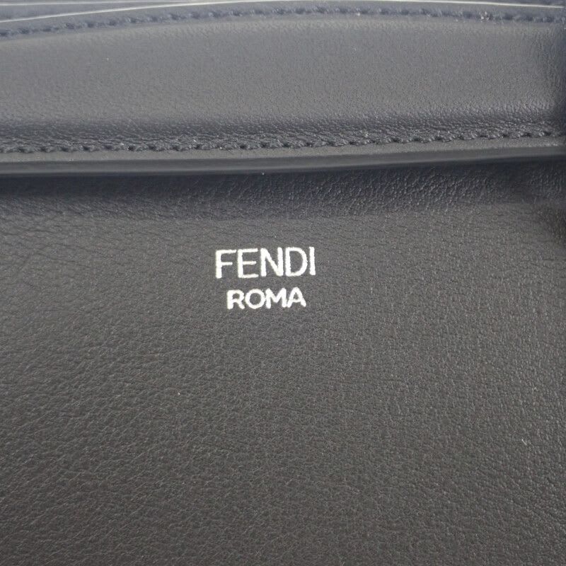 Fendi Visible Medium 8 Bl146 2-Way Bag Shoulder Calfskin Black Silver