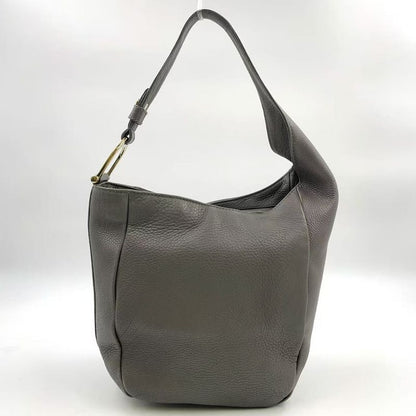 Gucci Greenwich Leather Gray One Shoulder Bag Gold 268749