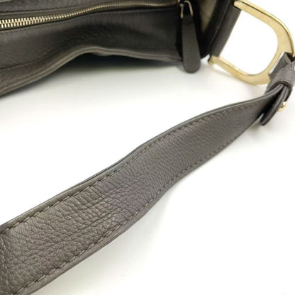 Gucci Greenwich Leather Gray One Shoulder Bag Gold 268749