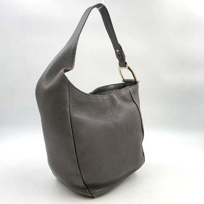 Gucci Greenwich Leather Gray One Shoulder Bag Gold 268749