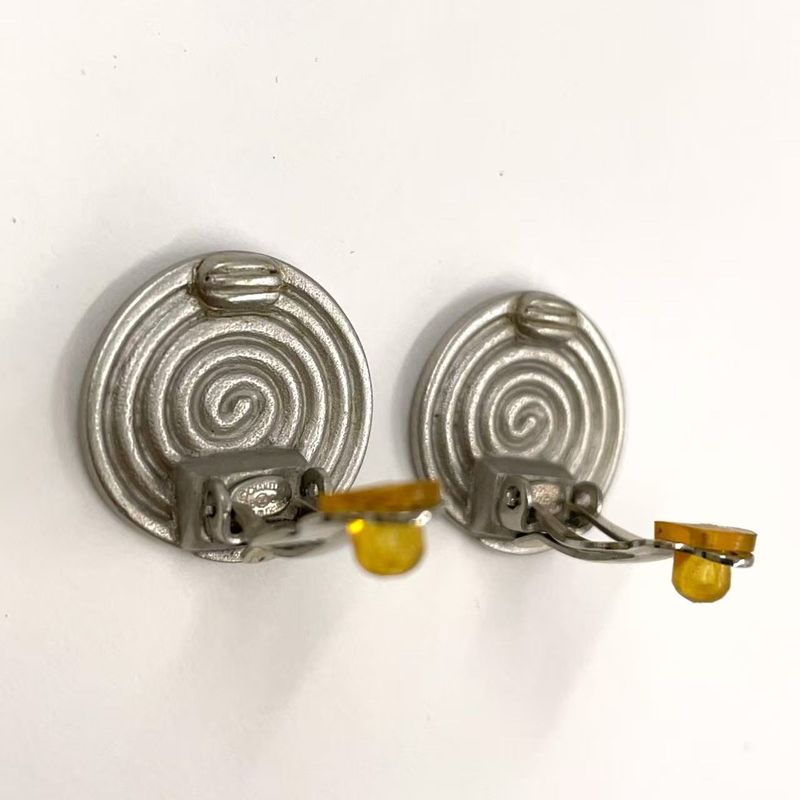 Chanel Coco Mark Metal Silver Earrings