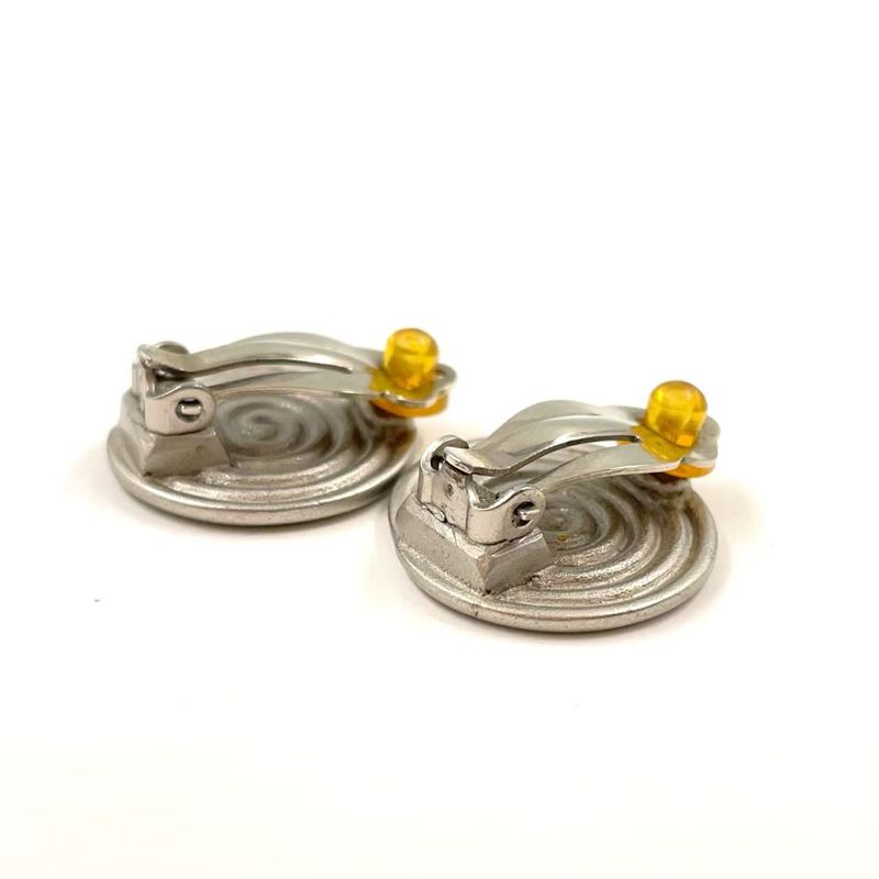 Chanel Coco Mark Metal Silver Earrings