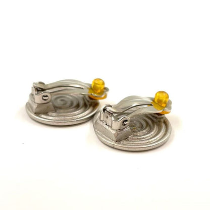 Chanel Coco Mark Metal Silver Earrings