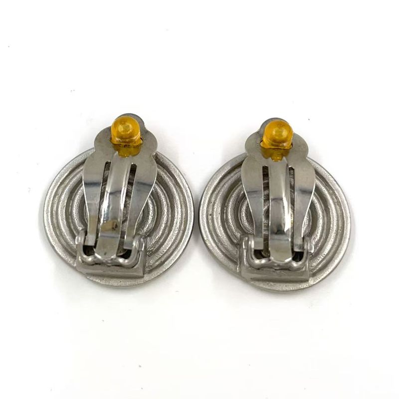 Chanel Coco Mark Metal Silver Earrings