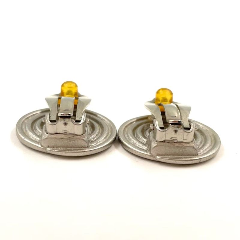 Chanel Coco Mark Metal Silver Earrings