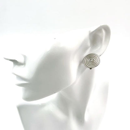 Chanel Coco Mark Metal Silver Earrings