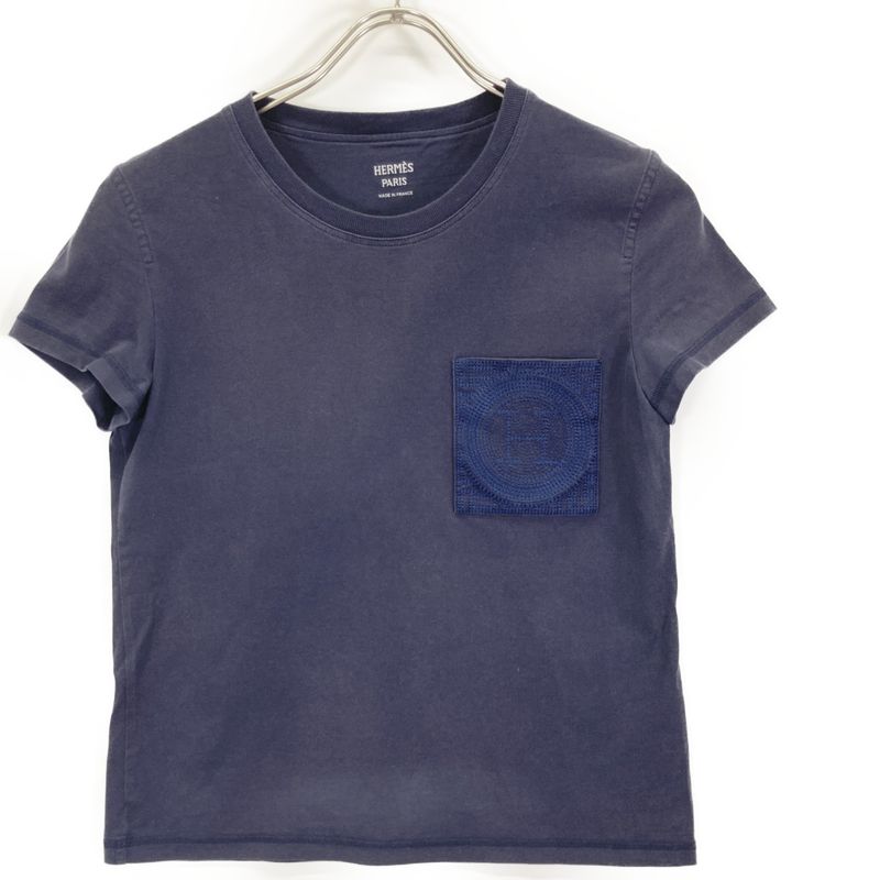 Hermes H Logo Embroidered Pocket T-Shirt 34