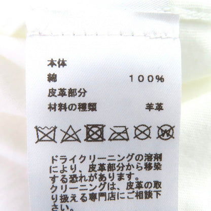 Excellent Condition Hermes 23ss 31-5766 100% Cotton Leather Patch Crew Neck