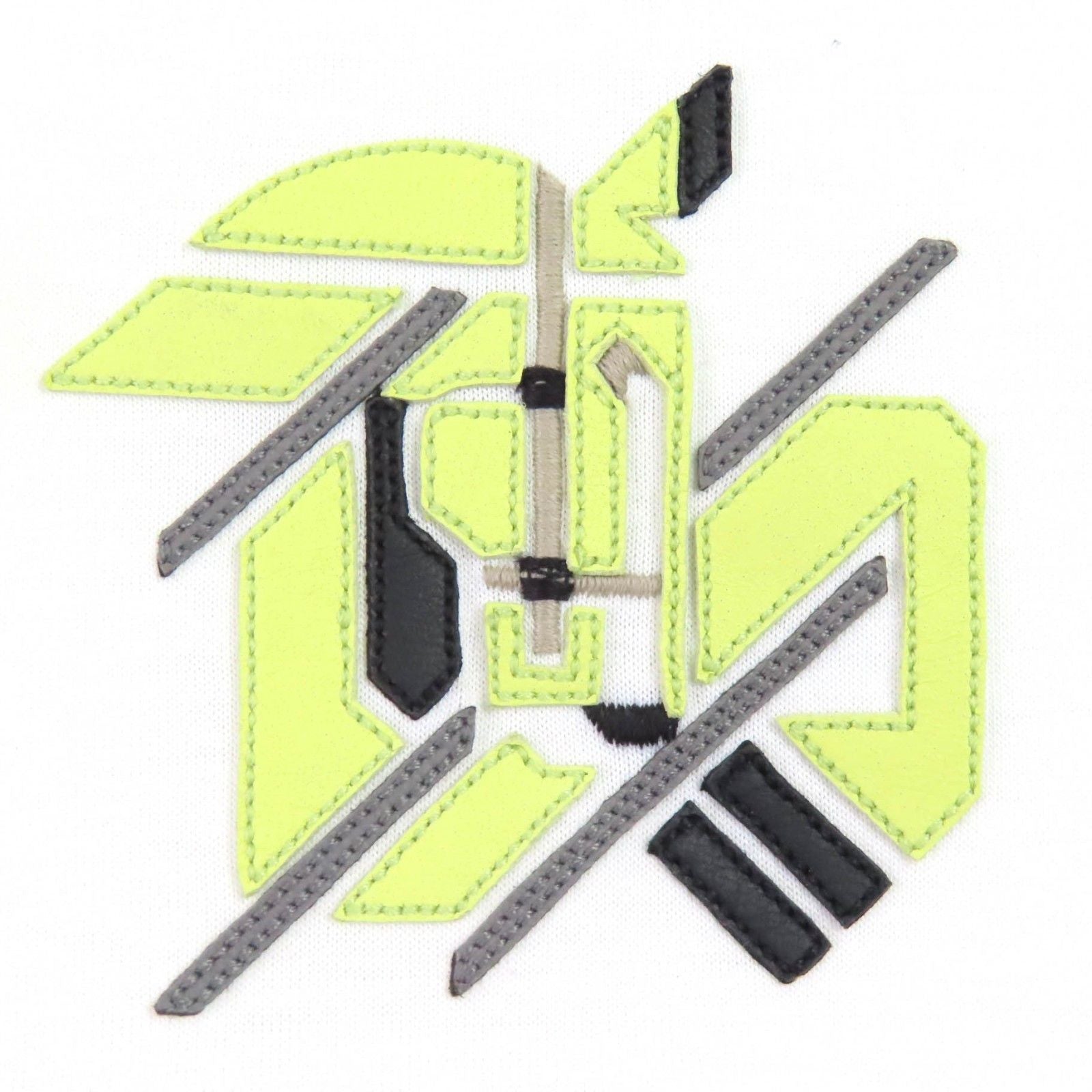 Excellent Condition Hermes 23ss 31-5766 100% Cotton Leather Patch Crew Neck