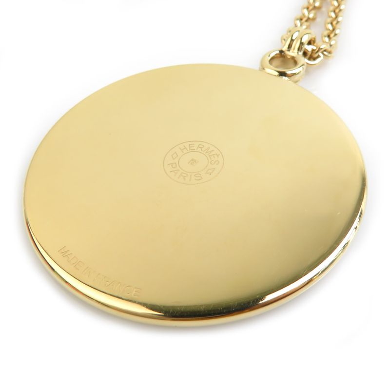 Hermes Pendant Necklace Medaille Cadrige GM