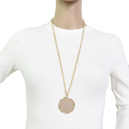 Hermes Pendant Necklace Medaille Cadrige GM