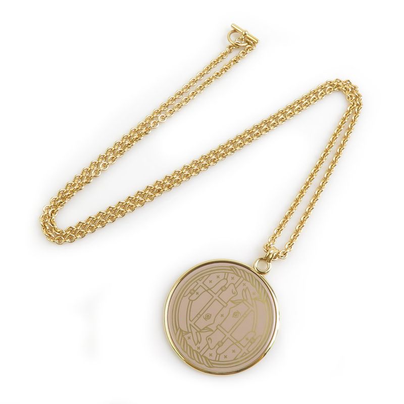 Hermes Pendant Necklace Medaille Cadrige GM