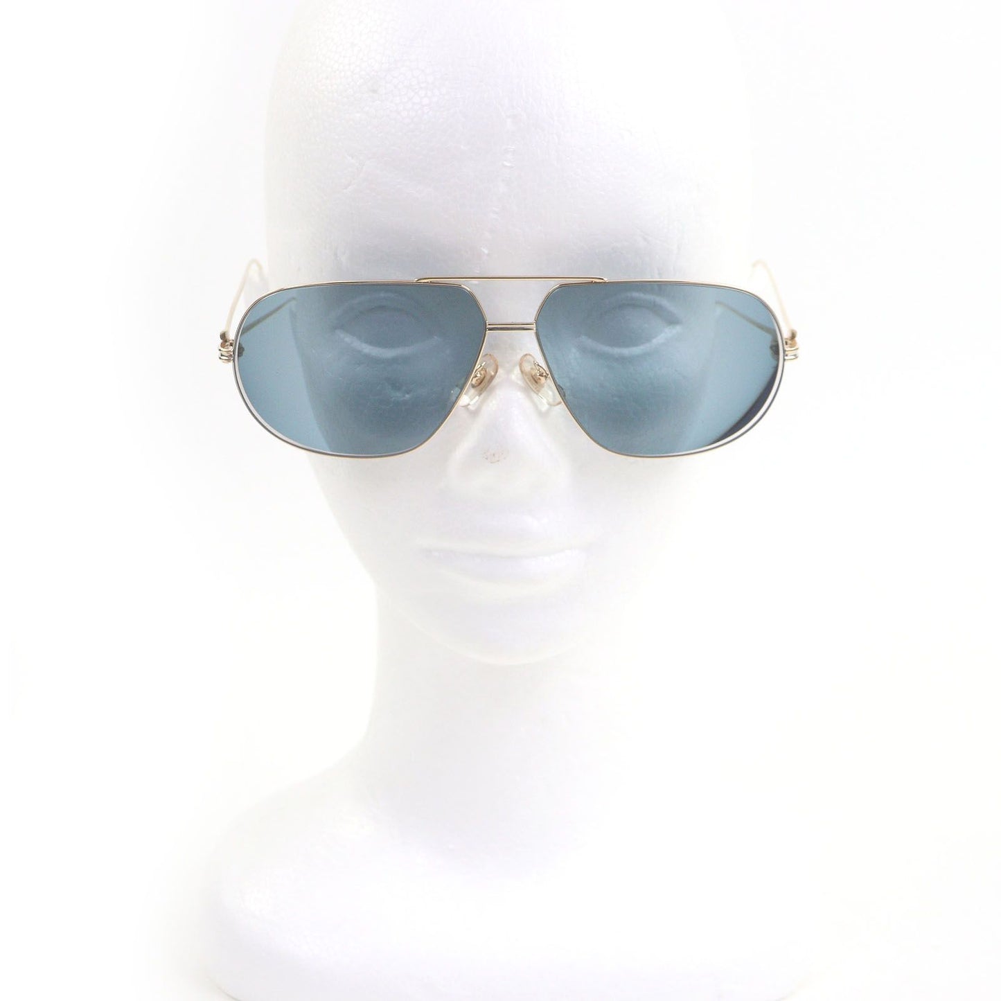 Excellent Condition Cartier Ct0111s 2c Two Bridge Sunglass Es Gold Blue