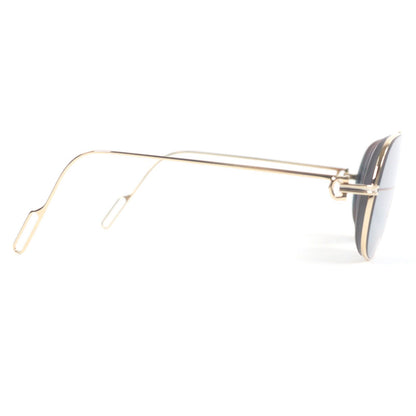 Excellent Condition Cartier Ct0111s 2c Two Bridge Sunglass Es Gold Blue