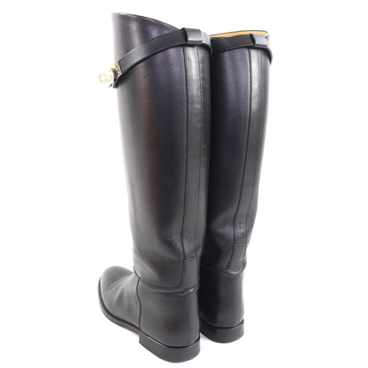 Excellent Condition Hermes Gold Hardware Kelly Buckle Leather Jumping Long