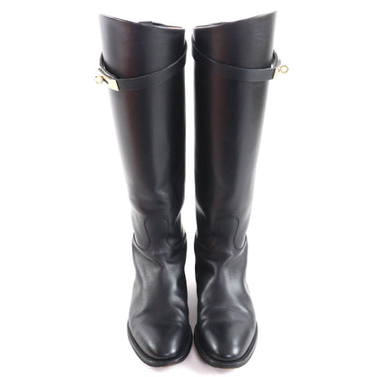 Excellent Condition Hermes Gold Hardware Kelly Buckle Leather Jumping Long