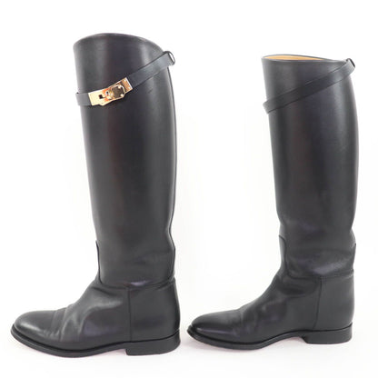 Excellent Condition Hermes Gold Hardware Kelly Buckle Leather Jumping Long