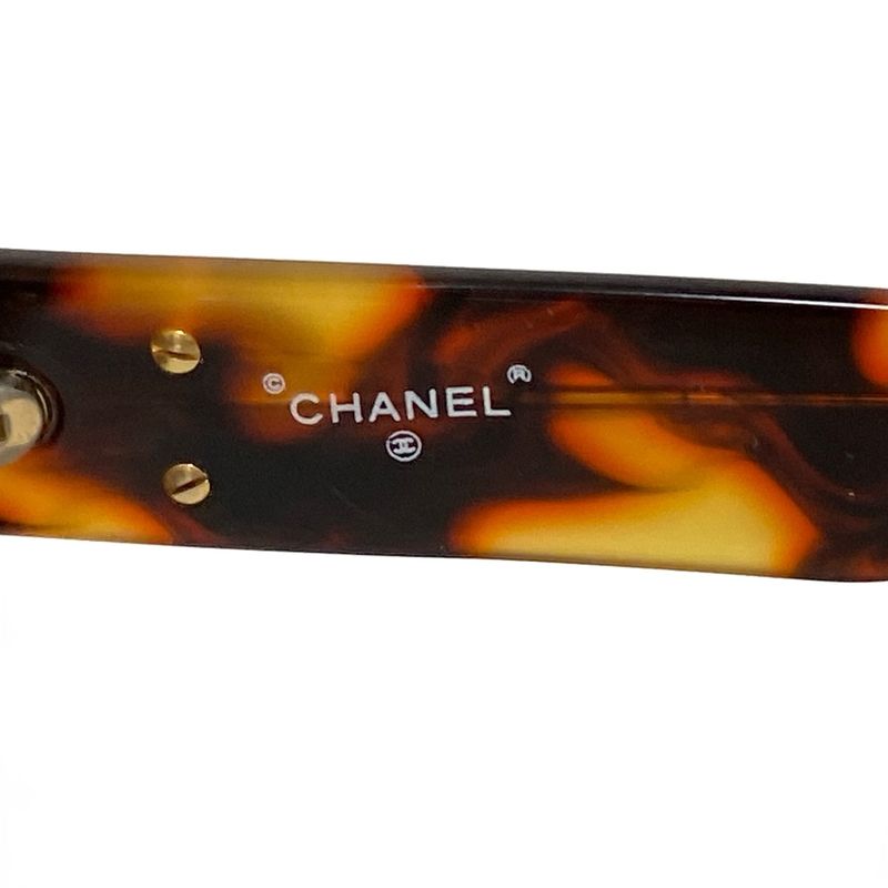 Chanel Sunglass Es 03517 71340 Dark Gray × Brown × Dark Brown Coco Mark Tortoises