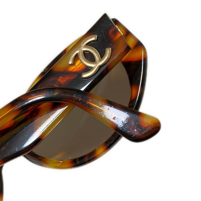 Chanel Sunglass Es 03517 71340 Dark Gray × Brown × Dark Brown Coco Mark Tortoises