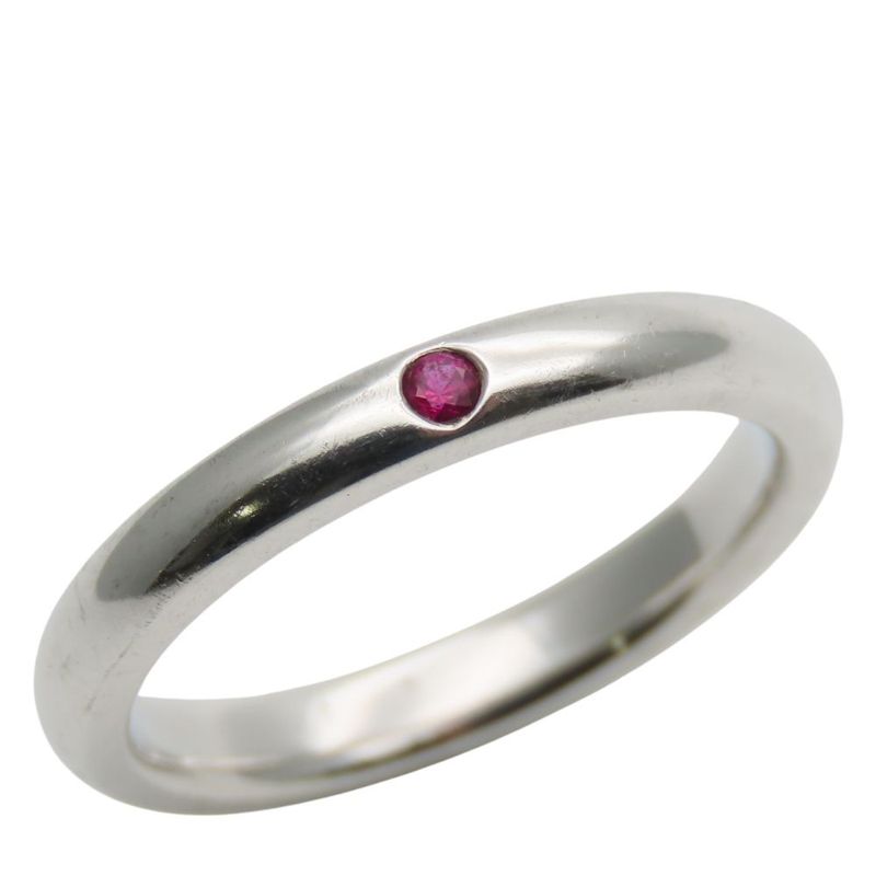 Tiffany & Co Ring ・ring Stacking Band Elsa Peretti Silver 925 Ruby Approx 2.6g