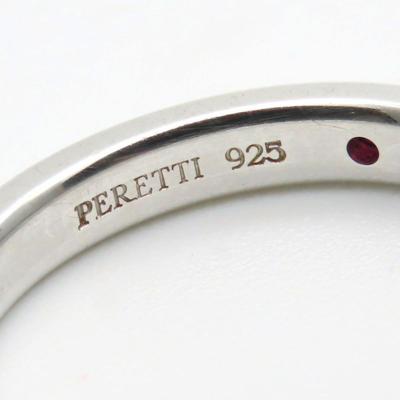 Tiffany & Co Ring ・ring Stacking Band Elsa Peretti Silver 925 Ruby Approx 2.6g