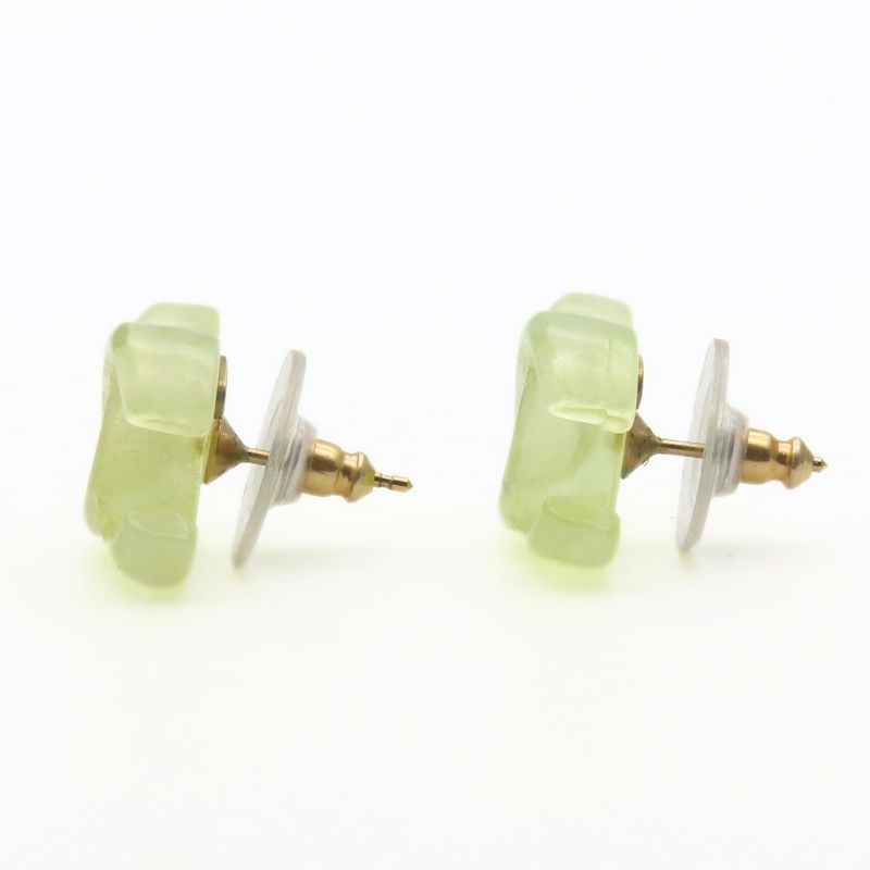Chanel Earrings Coco Mark Plastic Green 02p Accessories Cute Ladies Women Chanel