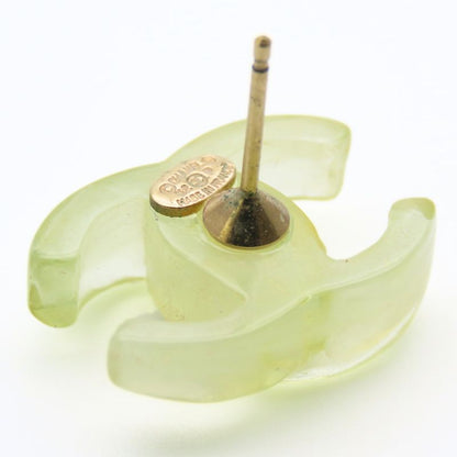 Chanel Earrings Coco Mark Plastic Green 02p Accessories Cute Ladies Women Chanel