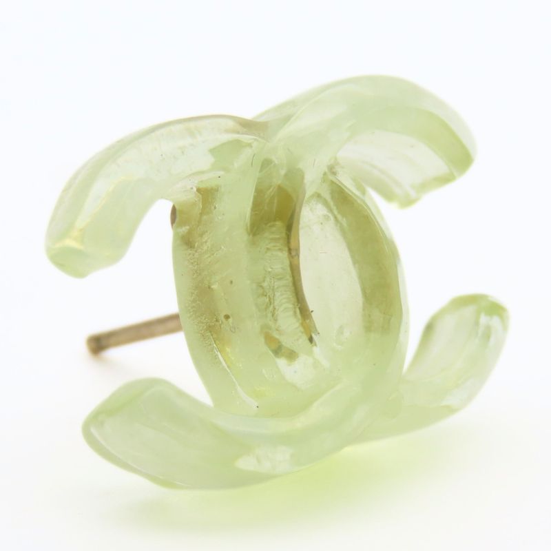 Chanel Earrings Coco Mark Plastic Green 02p Accessories Cute Ladies Women Chanel