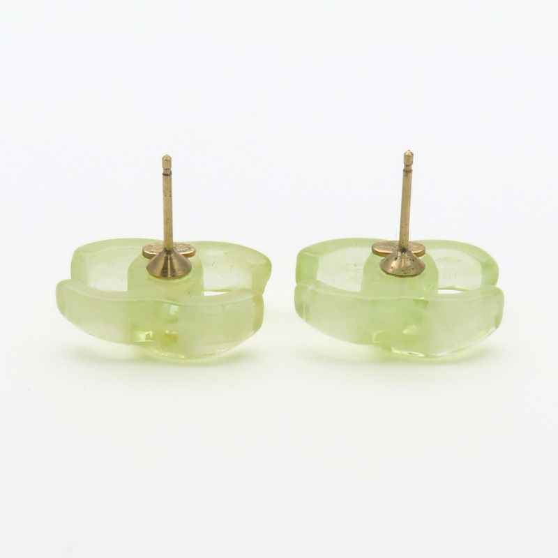 Chanel Earrings Coco Mark Plastic Green 02p Accessories Cute Ladies Women Chanel