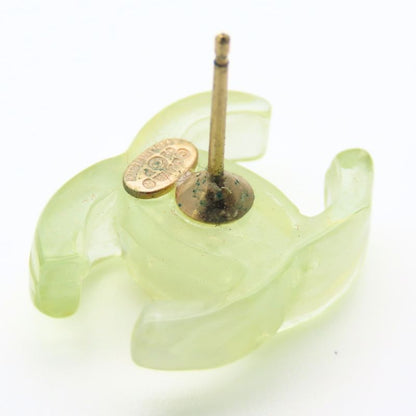 Chanel Earrings Coco Mark Plastic Green 02p Accessories Cute Ladies Women Chanel
