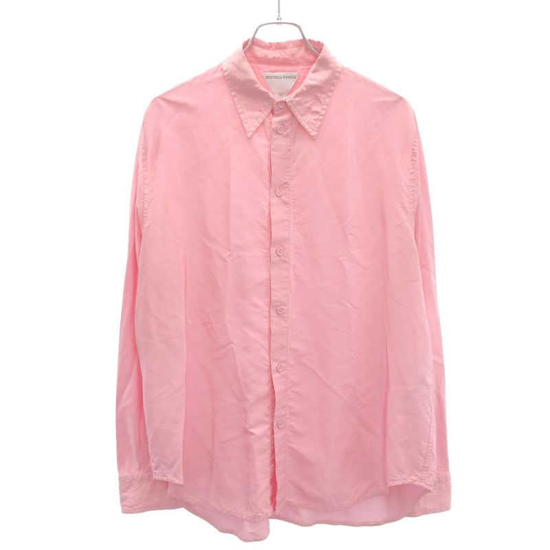 Bottega Veneta Rayon Silk Satin Shirt 679294 V1li0 Pink 42
