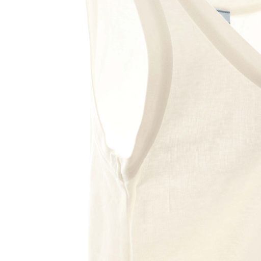 Prada Ribbed Knit Jersey Tank Top 38 White 39546x Do - OS