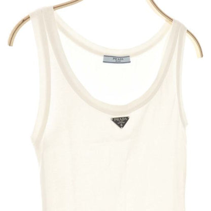 Prada Ribbed Knit Jersey Tank Top 38 White 39546x Do - OS